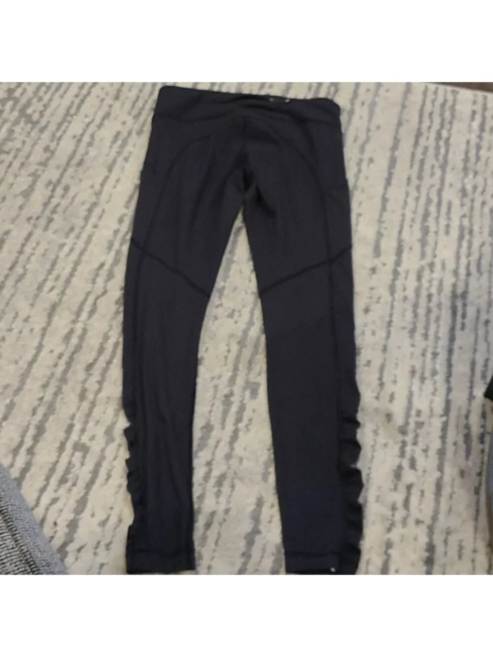 Lululemon Speed Tight Black Ruffle Luxtreme
